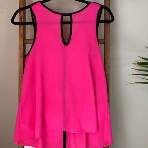 Hot Pink Tank Top with Black Details